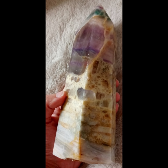 Silky Fluorite Tower (Read Description) - Picture 3 of 8